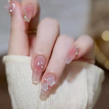 New Hand-crafted Nail Ice Through Camellia Wearable