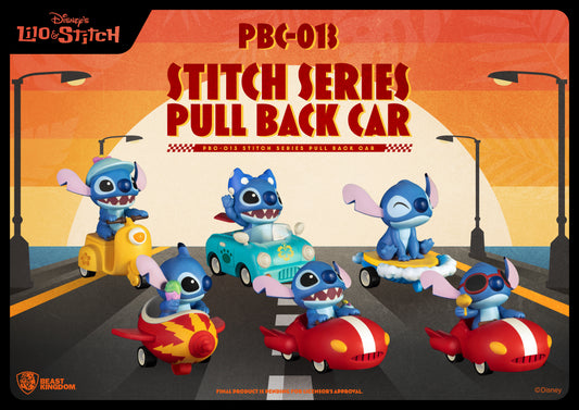 Stitch Series Pull Back Car Blind box Set (6pcs) (Pull Back Car) regular box