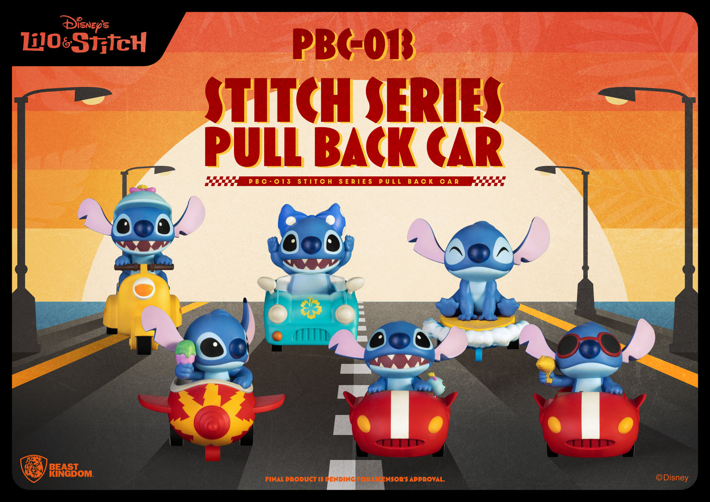 Stitch Series Pull Back Car Blind box Set (6pcs) (Pull Back Car) regular box