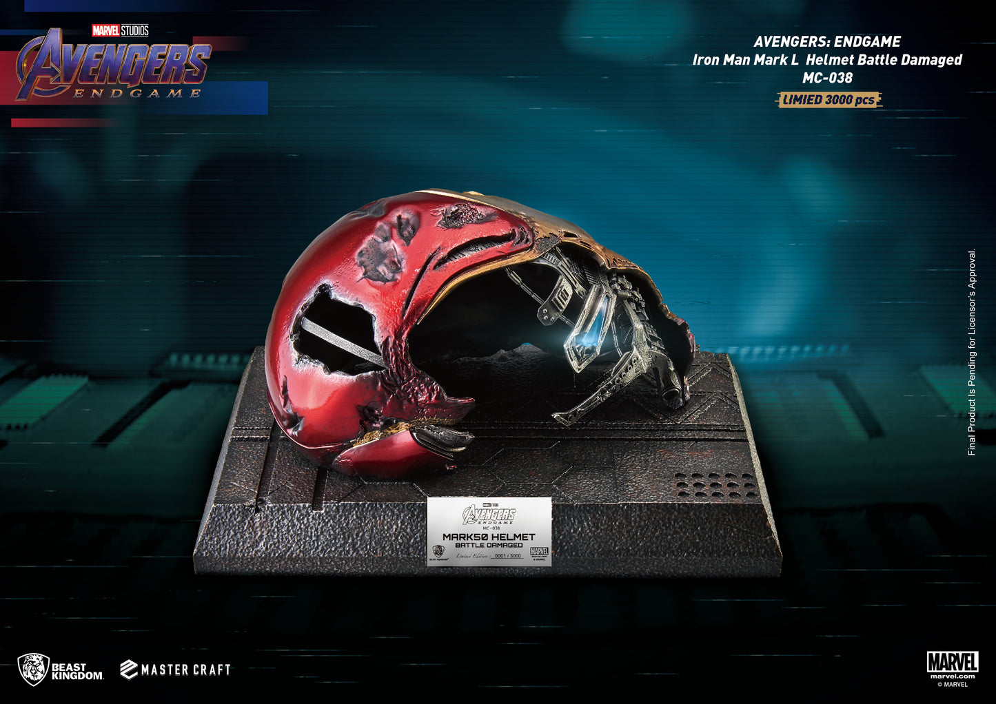 Avengers: Endgame Master Craft Iron Man Mark50 Helmet Battle Damaged MC-038 BEAST KINGDOM