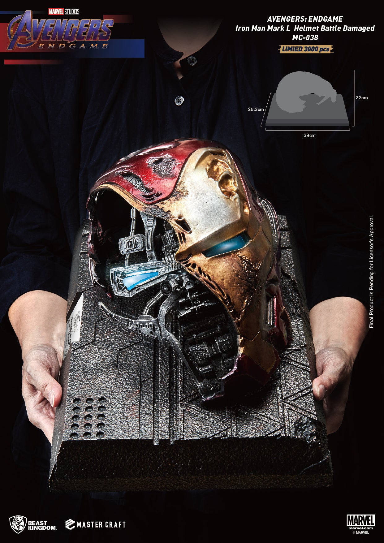 Avengers: Endgame Master Craft Iron Man Mark50 Helmet Battle Damaged MC-038 BEAST KINGDOM