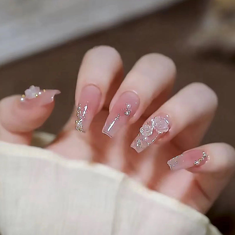 New Hand-crafted Nail Ice Through Camellia Wearable