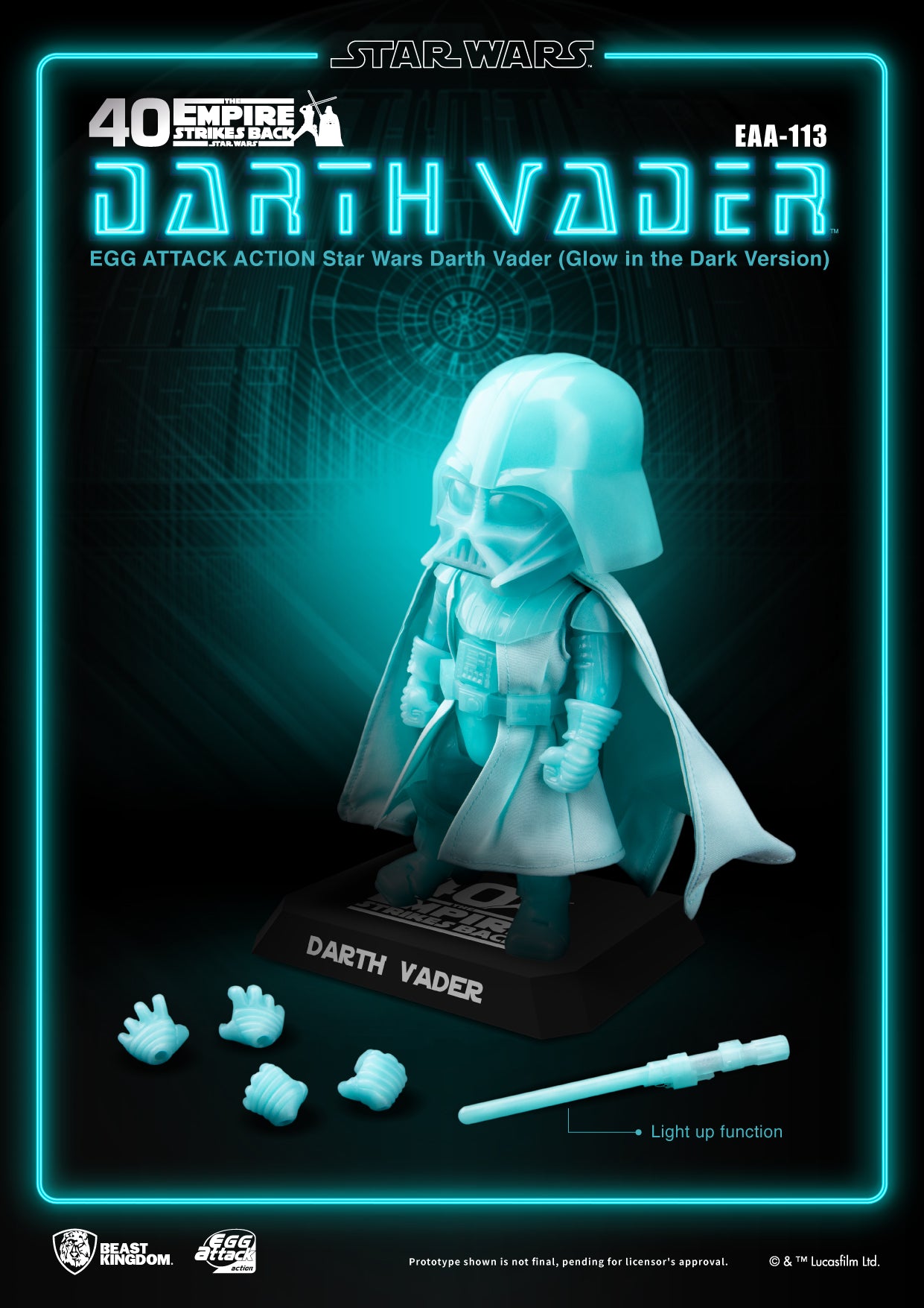 STAR WARS Darth Vader Glow In The Dark Ver (Egg Attack Action) EAA-113