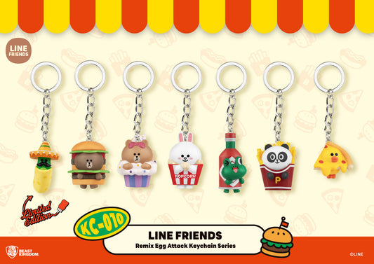 LINE FRIENDS Remix Egg Attack Keychain Series Blind Box set (Keychain) KC-010