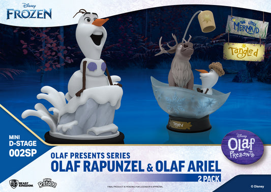 Olaf Presents 系列-Olaf Rapunzel 和 Ariel 2 件套（迷你立体模型舞台）MDS-002SP